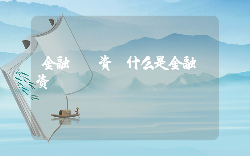 金融 投资(什么是金融投资？)